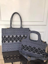 Load image into Gallery viewer, Floral Black Tote Bag
