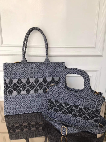 Floral Black Tote Bag